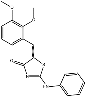 5-(2,3-dimethoxybenzylidene)-2-(phenylimino)-1,3-thiazolidin-4-one,331655-02-8,结构式
