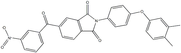 2-{4-[(3,4-dimethylphenyl)oxy]phenyl}-5-({3-nitrophenyl}carbonyl)-1H-isoindole-1,3(2H)-dione Struktur