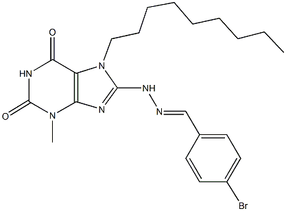 4-bromobenzaldehyde (3-methyl-7-nonyl-2,6-dioxo-2,3,6,7-tetrahydro-1H-purin-8-yl)hydrazone,331658-99-2,结构式
