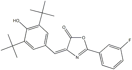 4-(3,5-ditert-butyl-4-hydroxybenzylidene)-2-(3-fluorophenyl)-1,3-oxazol-5(4H)-one Structure