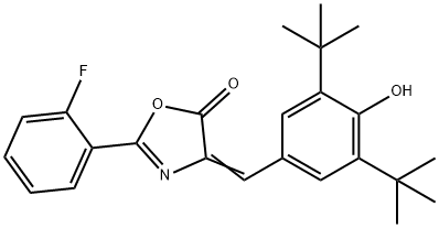 4-(3,5-ditert-butyl-4-hydroxybenzylidene)-2-(2-fluorophenyl)-1,3-oxazol-5(4H)-one Structure