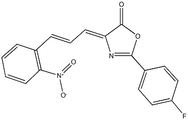 2-(4-fluorophenyl)-4-(3-{2-nitrophenyl}-2-propenylidene)-1,3-oxazol-5(4H)-one Structure