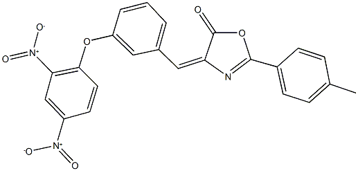 4-(3-{2,4-dinitrophenoxy}benzylidene)-2-(4-methylphenyl)-1,3-oxazol-5(4H)-one,331659-82-6,结构式