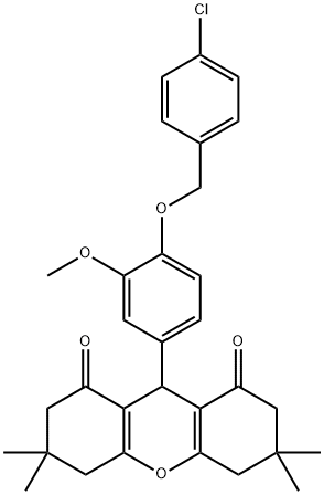 9-{4-[(4-chlorobenzyl)oxy]-3-methoxyphenyl}-3,3,6,6-tetramethyl-3,4,5,6,7,9-hexahydro-1H-xanthene-1,8(2H)-dione|