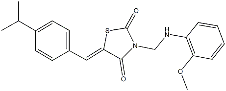 5-(4-isopropylbenzylidene)-3-[(2-methoxyanilino)methyl]-1,3-thiazolidine-2,4-dione Struktur