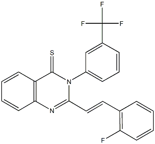 2-[2-(2-fluorophenyl)vinyl]-3-[3-(trifluoromethyl)phenyl]-4(3H)-quinazolinethione Struktur