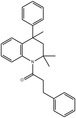 2,2,4-trimethyl-4-phenyl-1-(3-phenylpropanoyl)-1,2,3,4-tetrahydroquinoline Struktur