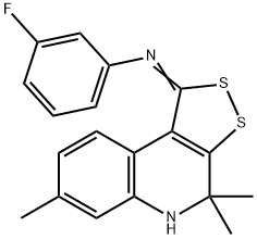 N-(3-fluorophenyl)-N-(4,4,7-trimethyl-4,5-dihydro-1H-[1,2]dithiolo[3,4-c]quinolin-1-ylidene)amine,331661-19-9,结构式