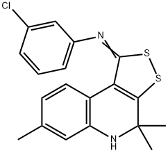 N-(3-chlorophenyl)-N-(4,4,7-trimethyl-4,5-dihydro-1H-[1,2]dithiolo[3,4-c]quinolin-1-ylidene)amine Structure