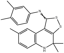 N-(3,4-dimethylphenyl)-N-(4,4,8-trimethyl-4,5-dihydro-1H-[1,2]dithiolo[3,4-c]quinolin-1-ylidene)amine Structure