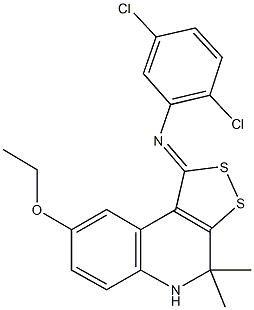 N-(2,5-dichlorophenyl)-N-(8-ethoxy-4,4-dimethyl-4,5-dihydro-1H-[1,2]dithiolo[3,4-c]quinolin-1-ylidene)amine 结构式