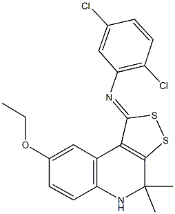 N-(2,5-dichlorophenyl)-N-(8-ethoxy-4,4-dimethyl-4,5-dihydro-1H-[1,2]dithiolo[3,4-c]quinolin-1-ylidene)amine,331661-32-6,结构式