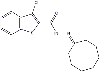 3-chloro-N'-cyclooctylidene-1-benzothiophene-2-carbohydrazide Struktur