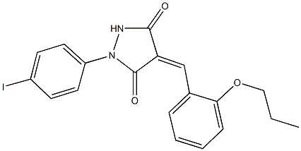 1-(4-iodophenyl)-4-(2-propoxybenzylidene)-3,5-pyrazolidinedione Structure