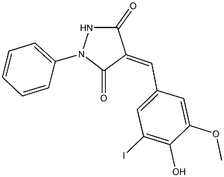 331667-14-2 4-(4-hydroxy-3-iodo-5-methoxybenzylidene)-1-phenyl-3,5-pyrazolidinedione