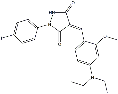 4-[4-(diethylamino)-2-methoxybenzylidene]-1-(4-iodophenyl)-3,5-pyrazolidinedione,331667-28-8,结构式