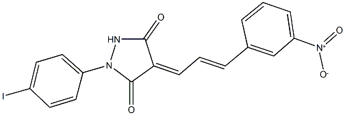 4-(3-{3-nitrophenyl}-2-propenylidene)-1-(4-iodophenyl)-3,5-pyrazolidinedione Struktur