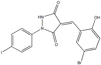 4-(5-bromo-2-hydroxybenzylidene)-1-(4-iodophenyl)-3,5-pyrazolidinedione Structure