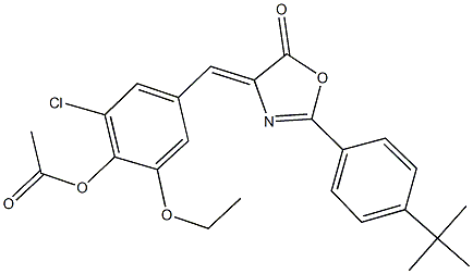4-[(2-(4-tert-butylphenyl)-5-oxo-1,3-oxazol-4(5H)-ylidene)methyl]-2-chloro-6-ethoxyphenyl acetate|