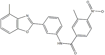 4-nitro-3-methyl-N-[3-(4-methyl-1,3-benzoxazol-2-yl)phenyl]benzamide,331668-03-2,结构式