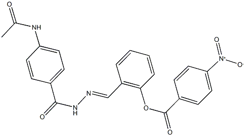 2-{2-[4-(acetylamino)benzoyl]carbohydrazonoyl}phenyl 4-nitrobenzoate Struktur