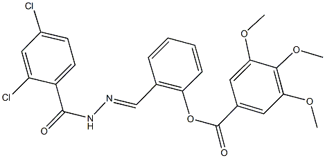 2-[2-(2,4-dichlorobenzoyl)carbohydrazonoyl]phenyl 3,4,5-trimethoxybenzoate Struktur