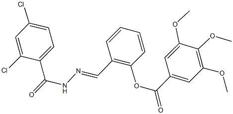 2-[2-(2,4-dichlorobenzoyl)carbohydrazonoyl]phenyl 3,4,5-trimethoxybenzoate Structure