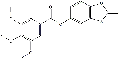 2-oxo-1,3-benzoxathiol-5-yl 3,4,5-trimethoxybenzoate Structure