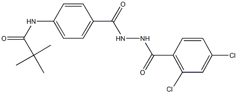 N-(4-{[2-(2,4-dichlorobenzoyl)hydrazino]carbonyl}phenyl)-2,2-dimethylpropanamide Struktur