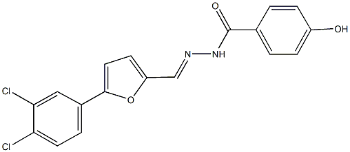 N'-{[5-(3,4-dichlorophenyl)-2-furyl]methylene}-4-hydroxybenzohydrazide Struktur