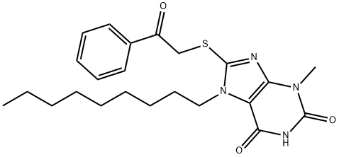 3-methyl-7-nonyl-8-[(2-oxo-2-phenylethyl)sulfanyl]-3,7-dihydro-1H-purine-2,6-dione,331672-05-0,结构式