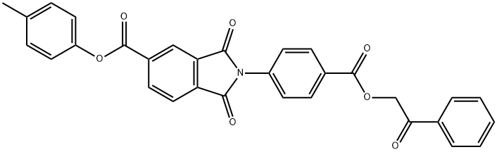 4-methylphenyl 1,3-dioxo-2-{4-[(2-oxo-2-phenylethoxy)carbonyl]phenyl}-5-isoindolinecarboxylate Structure