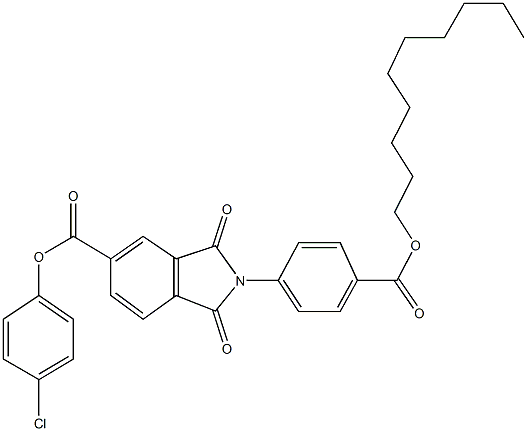 4-chlorophenyl 2-{4-[(decyloxy)carbonyl]phenyl}-1,3-dioxo-5-isoindolinecarboxylate Structure