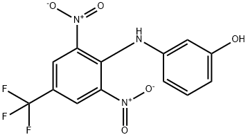 3-[2,6-bisnitro-4-(trifluoromethyl)anilino]phenol Struktur