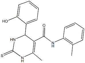 4-(2-hydroxyphenyl)-6-methyl-N-(2-methylphenyl)-2-thioxo-1,2,3,4-tetrahydro-5-pyrimidinecarboxamide,331675-87-7,结构式