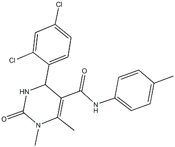 4-(2,4-dichlorophenyl)-1,6-dimethyl-N-(4-methylphenyl)-2-oxo-1,2,3,4-tetrahydro-5-pyrimidinecarboxamide Struktur