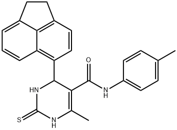 4-(1,2-dihydro-5-acenaphthylenyl)-6-methyl-N-(4-methylphenyl)-2-thioxo-1,2,3,4-tetrahydro-5-pyrimidinecarboxamide 结构式