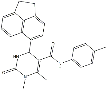 4-(1,2-dihydro-5-acenaphthylenyl)-1,6-dimethyl-N-(4-methylphenyl)-2-oxo-1,2,3,4-tetrahydro-5-pyrimidinecarboxamide 结构式