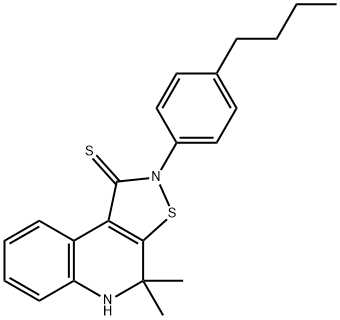 2-(4-butylphenyl)-4,4-dimethyl-4,5-dihydroisothiazolo[5,4-c]quinoline-1(2H)-thione Struktur