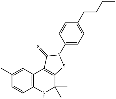 2-(4-butylphenyl)-4,4,8-trimethyl-4,5-dihydroisothiazolo[5,4-c]quinoline-1(2H)-thione Struktur
