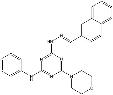 2-naphthaldehyde [4-anilino-6-(4-morpholinyl)-1,3,5-triazin-2-yl]hydrazone Structure