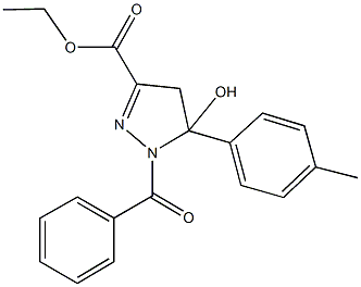 ethyl 1-benzoyl-5-hydroxy-5-(4-methylphenyl)-4,5-dihydro-1H-pyrazole-3-carboxylate Structure