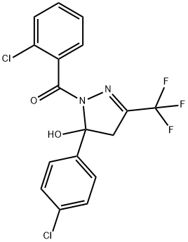 1-(2-chlorobenzoyl)-5-(4-chlorophenyl)-3-(trifluoromethyl)-4,5-dihydro-1H-pyrazol-5-ol,331711-03-6,结构式