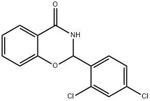 2-(2,4-dichlorophenyl)-2,3-dihydro-4H-1,3-benzoxazin-4-one Struktur