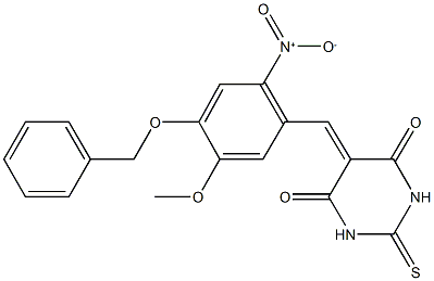 5-{4-(benzyloxy)-2-nitro-5-methoxybenzylidene}-2-thioxodihydro-4,6(1H,5H)-pyrimidinedione,331711-69-4,结构式