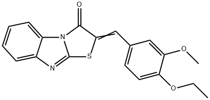 2-(4-ethoxy-3-methoxybenzylidene)[1,3]thiazolo[3,2-a]benzimidazol-3(2H)-one Struktur