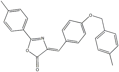 4-{4-[(4-methylbenzyl)oxy]benzylidene}-2-(4-methylphenyl)-1,3-oxazol-5(4H)-one,331712-28-8,结构式