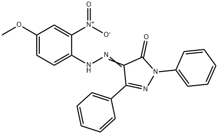 1,3-diphenyl-1H-pyrazole-4,5-dione 4-({2-nitro-4-methoxyphenyl}hydrazone),331719-61-0,结构式