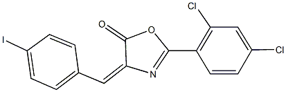 2-(2,4-dichlorophenyl)-4-(4-iodobenzylidene)-1,3-oxazol-5(4H)-one Struktur