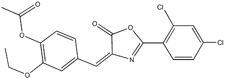 4-[(2-(2,4-dichlorophenyl)-5-oxo-1,3-oxazol-4(5H)-ylidene)methyl]-2-ethoxyphenyl acetate Structure